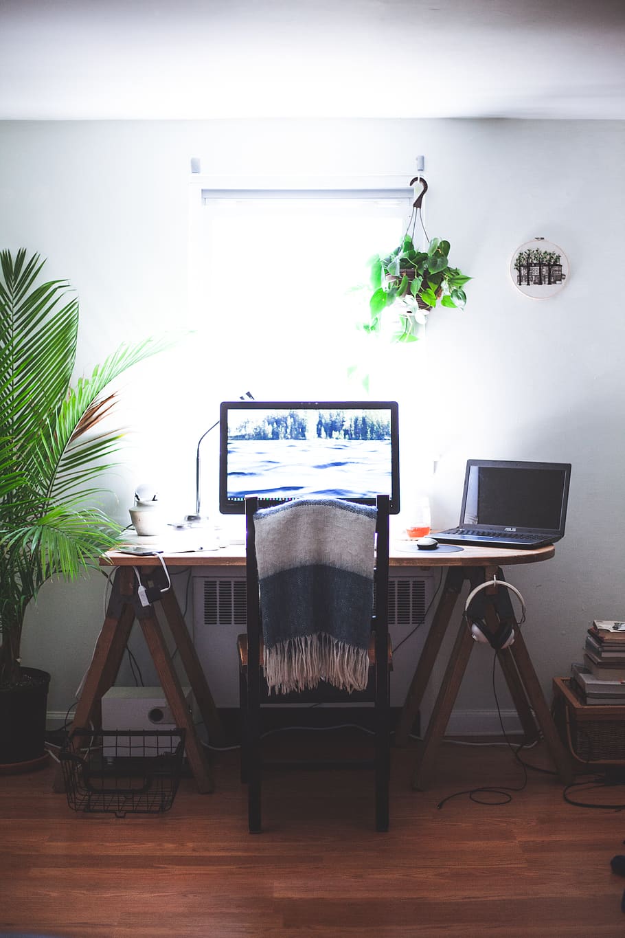 desk, work, workspace, hipster, millenial, natural, habitat, HD wallpaper