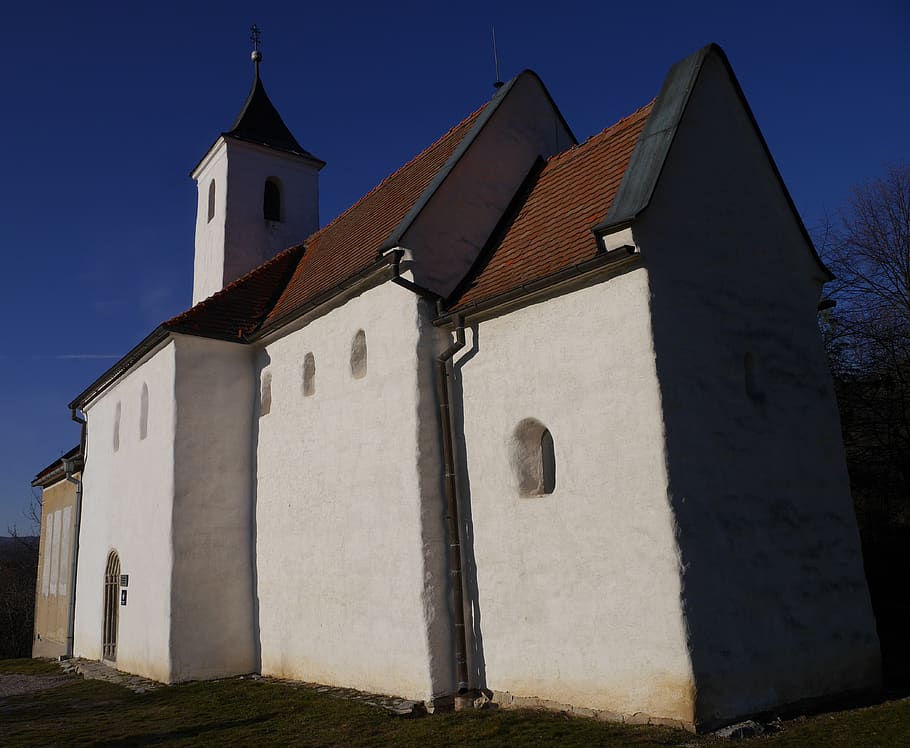 church, slovakia, history, architecture, tribeca, kostoľany pod tríbečom, HD wallpaper