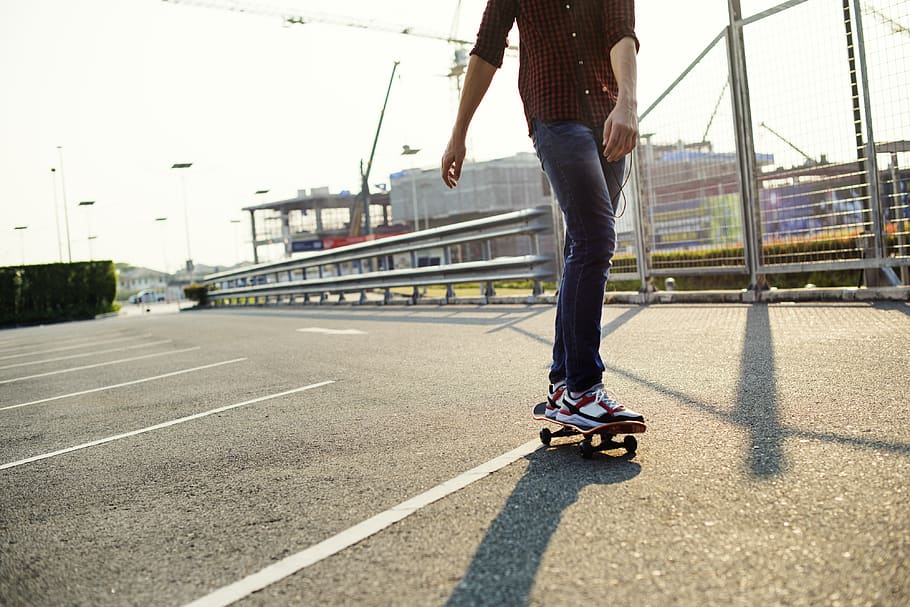 Man Riding Skateboard Near on Bridge, active, activity, casual HD wallpaper