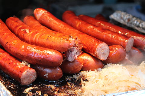 sausages on grill, food, hot dog, london, windsor, united kingdom HD wallpaper