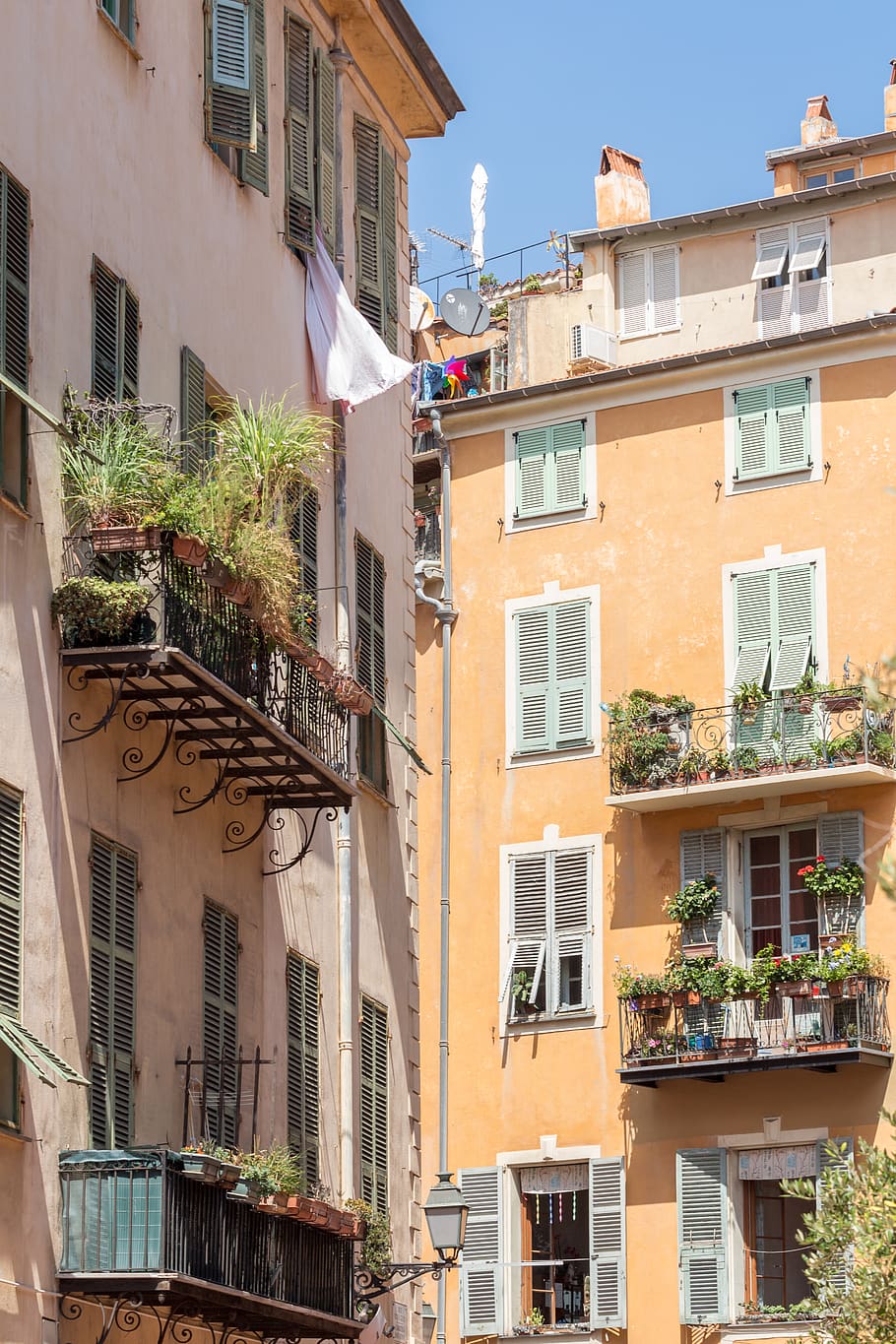 france, nice, flower, summer, sun, old, oldhouse, architecture HD wallpaper