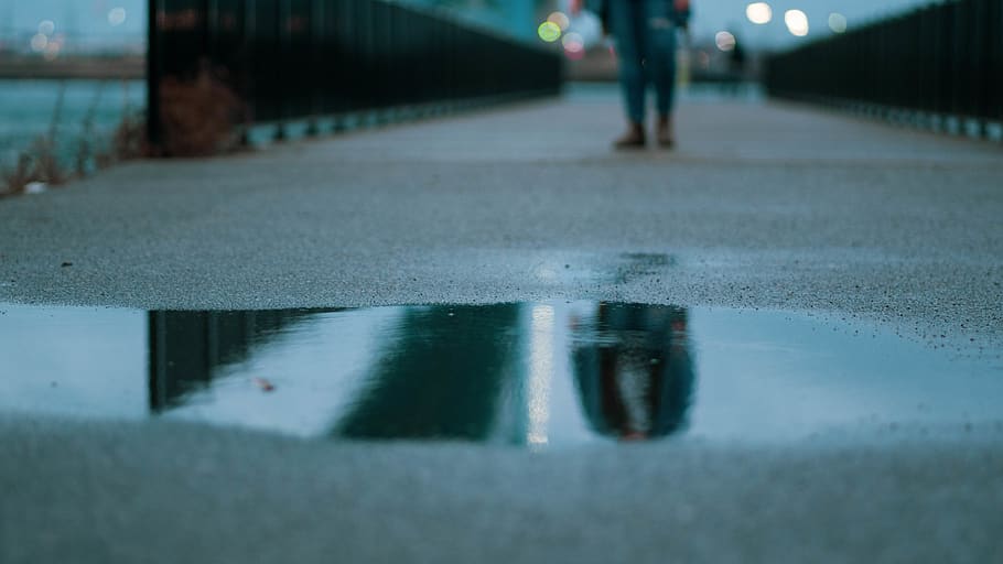 puddle, human, person, people, pedestrian, walking, standing HD wallpaper