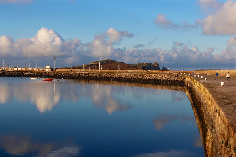 Concrete Port, harbor, harbour, pier, water, sky, cloud - sky HD wallpaper