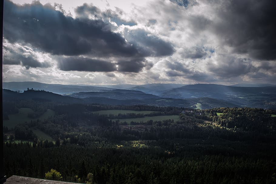 sky, clouds, landscape, nature, scenic, heaven, mountains, cloud - sky HD wallpaper