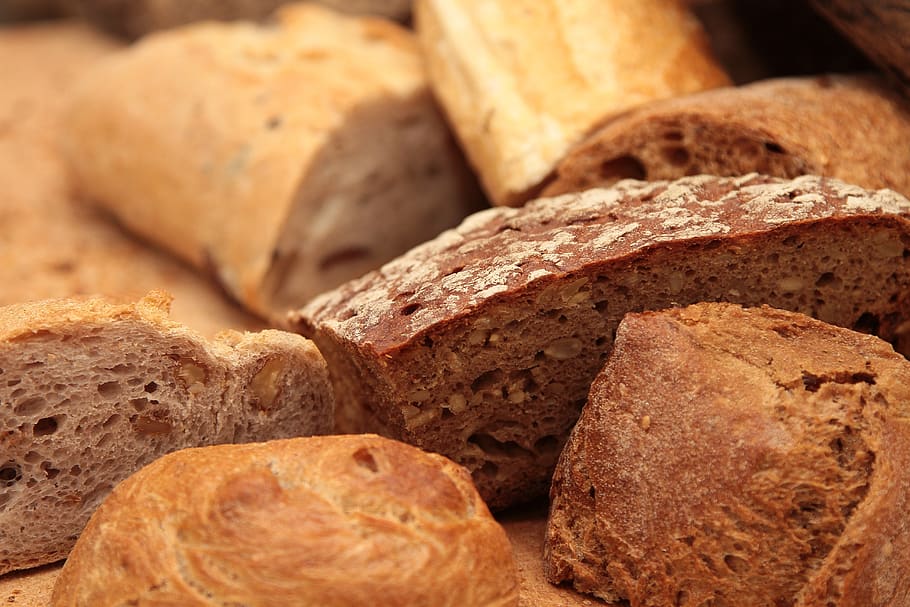 Slide Bread Lot, baguette, bakery, bread rolls, buns, food, grains HD wallpaper