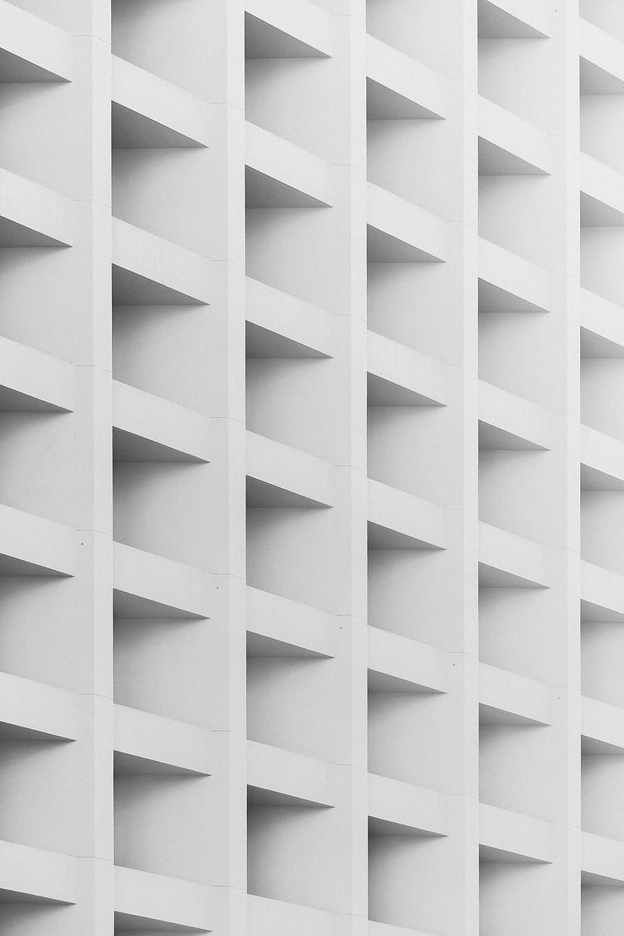 white cubby shelf, minimal, abstract, exterior, building, texture HD wallpaper