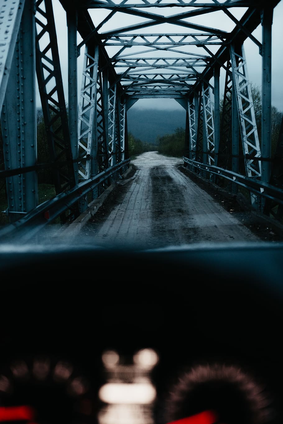 gray metal bridge, transportation, mode of transportation, windshield HD wallpaper