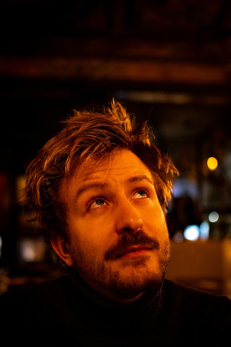 human, face, person, beard, pub, bar counter, hair, portrait HD wallpaper