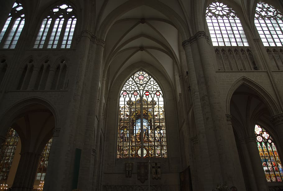 architecture, building, apse, crypt, window, arched, altar HD wallpaper