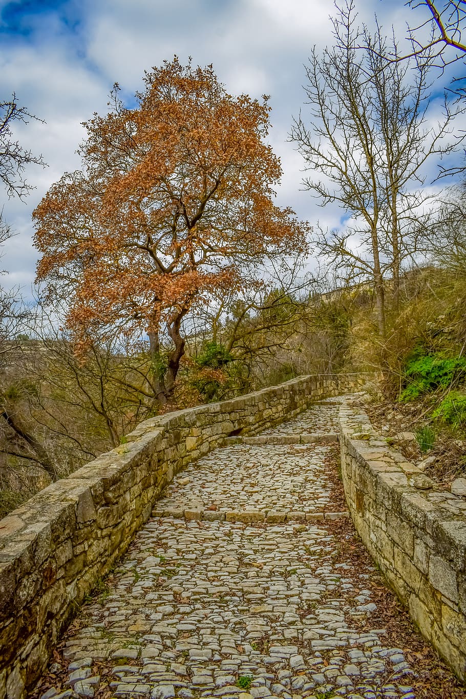 path, cobblestone, cobbled path, pathway, footpath, architecture HD wallpaper
