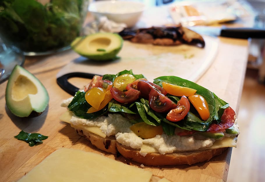 sandwich, bread, meal, lunch, snack, cheese, meat, dinner, tomato HD wallpaper