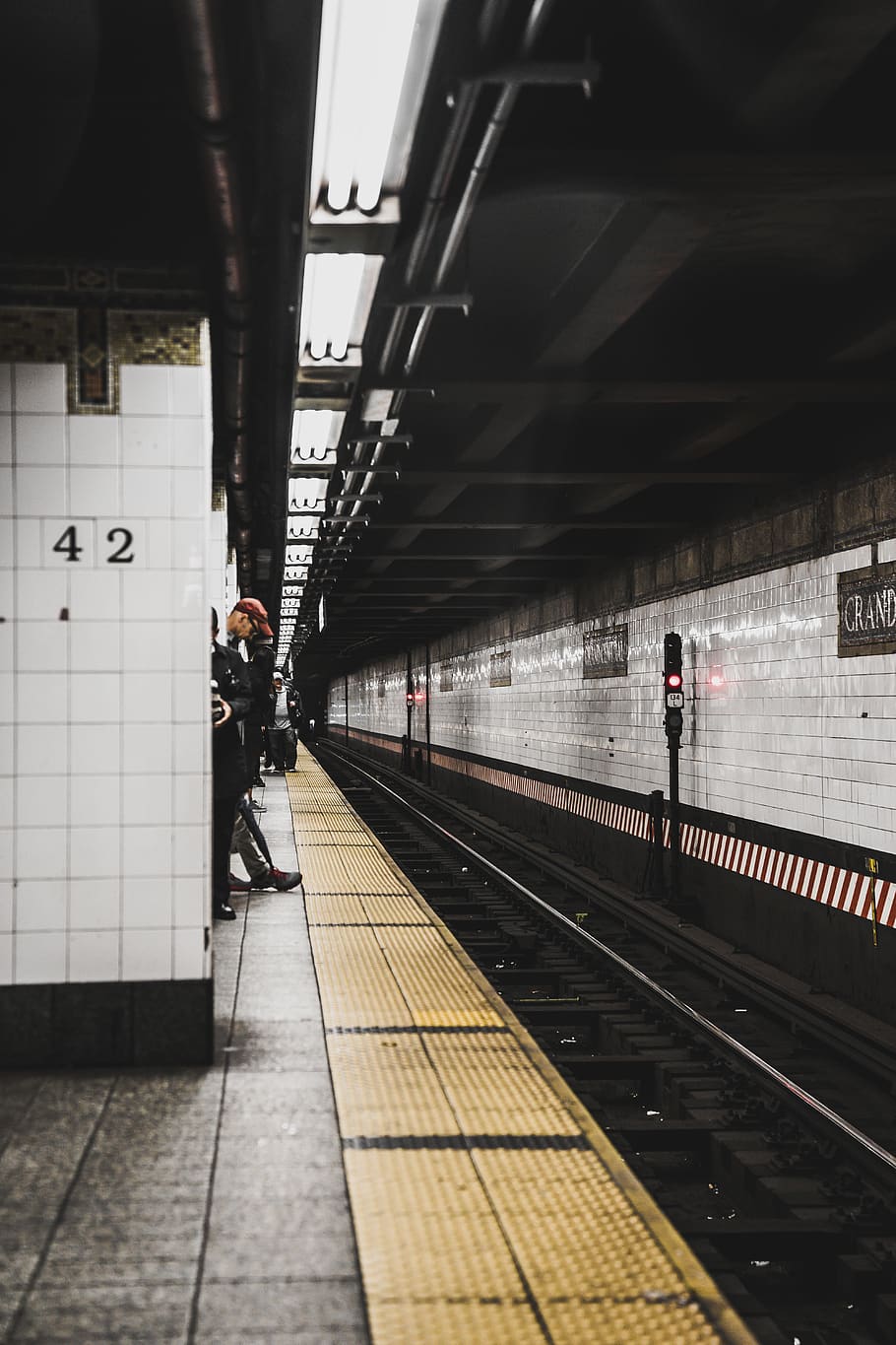 men standing by train station, rail transportation, railroad station HD wallpaper