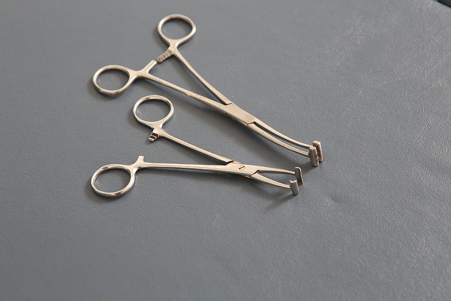 surgery, instruments, clamp, steel, studio shot, indoors, no people HD wallpaper