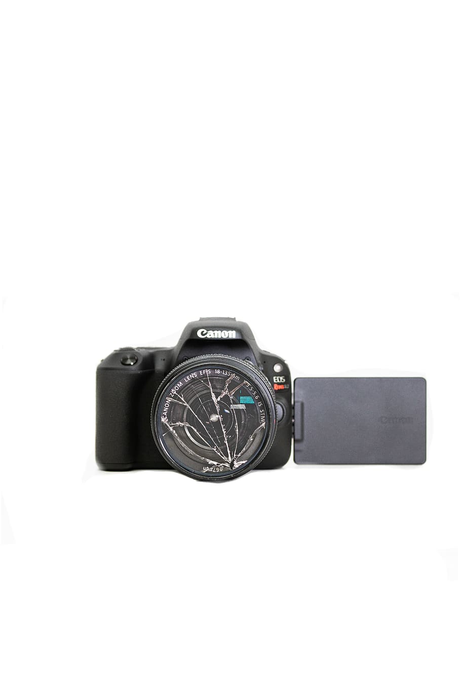 black Canon bridge camera, white background, studio shot, copy space HD wallpaper
