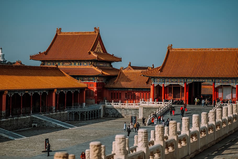 brown temples under blue sky during daytime, building, architecture HD wallpaper