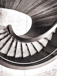 Aerial Photography of Spiral Stairs, architecture, art, building HD wallpaper