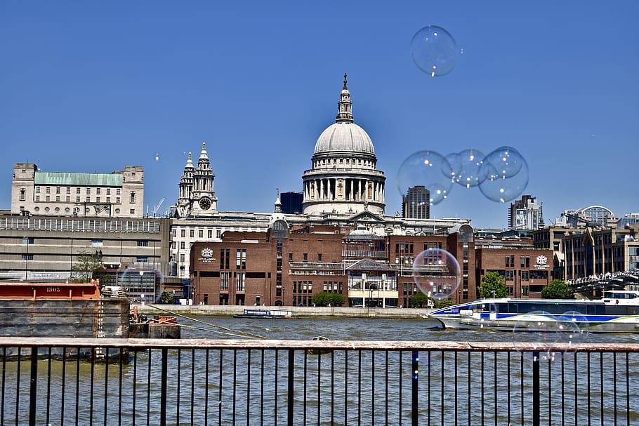 london, united kingdom, tate modern, bubbles, cathedral, city HD wallpaper