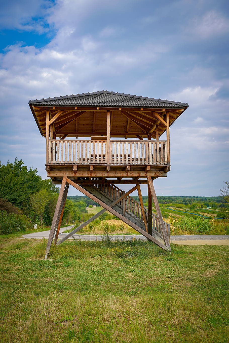 watchtower, border tower, platform, the observation tower, ddr HD wallpaper