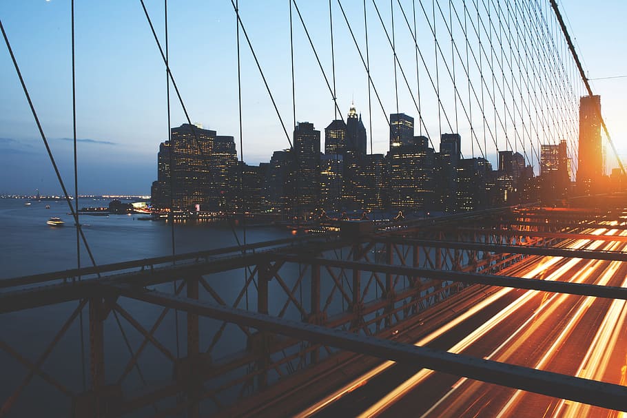 bridge, landscape, downtown, skyscape, cityscape, architecture HD wallpaper