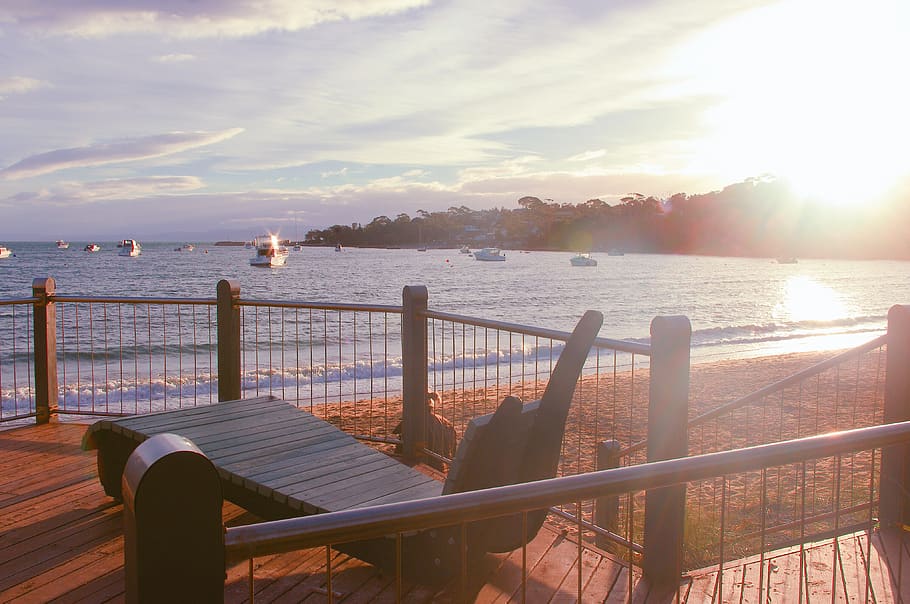 beach, sunset, chill, australia, summer, tasmania, water, sky HD wallpaper