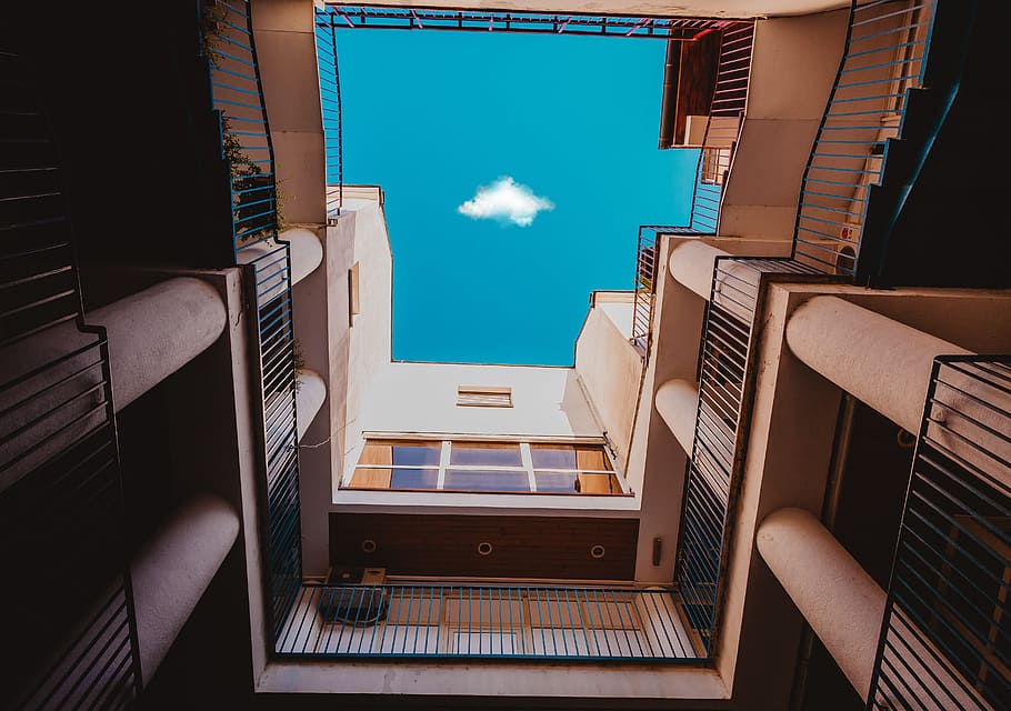 lowangle photography of buildings, sky, cloud, window, architecture, HD wallpaper