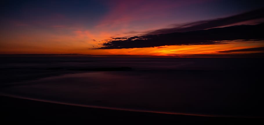 seashore and clouds during daytime, nature, sunset, outdoors HD wallpaper