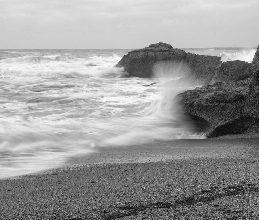 sea, nature, water, outdoors, ocean, sea waves, estaño beach, HD wallpaper