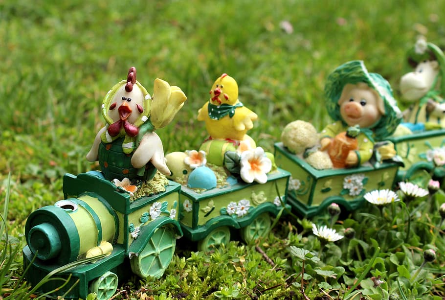 easter, decoration, easter holidays, figurines, happy, fun HD wallpaper