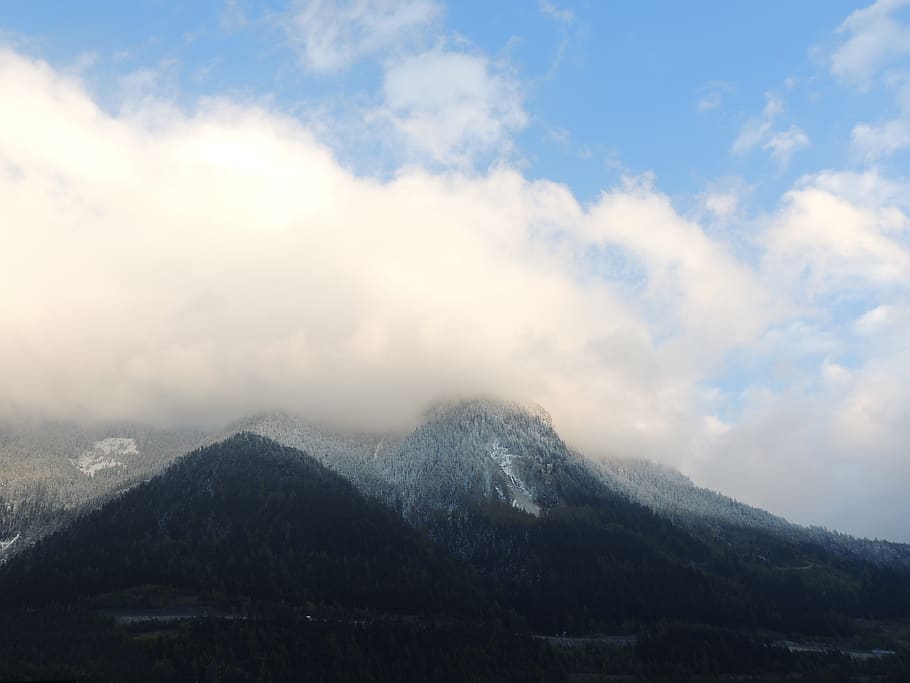 france, modane, sky, mountain, forest, cloud, snow, cloud - sky HD wallpaper