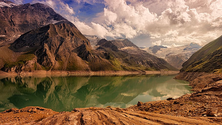 Banff National Park, clouds, high, lake, landscape, mountain HD wallpaper
