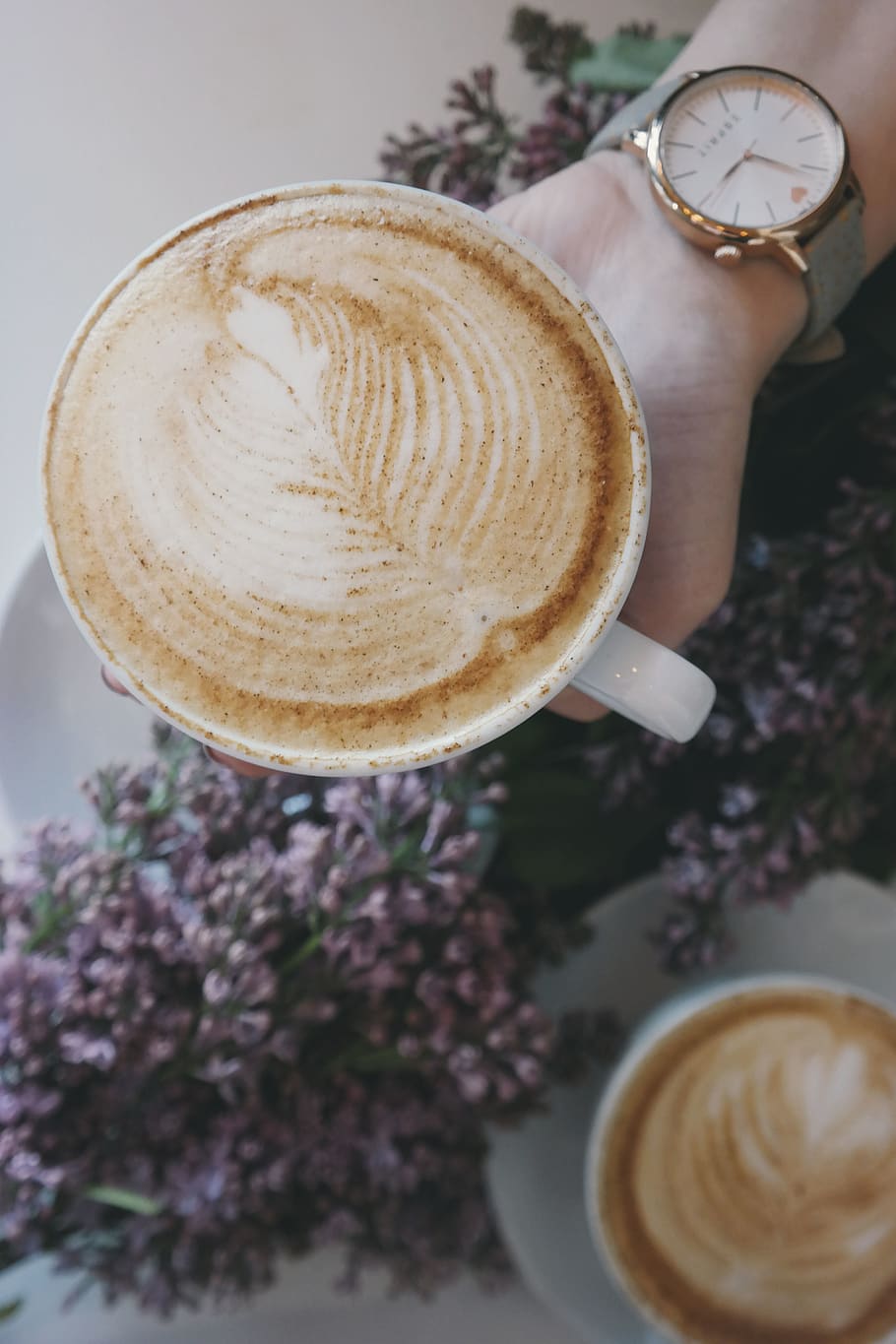 coffee, caffeine, hot, mug, cup, white, hand, watch, accessory HD wallpaper