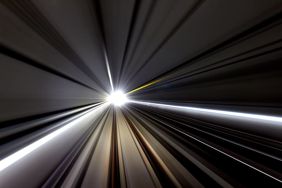 subway, abstract, light, tunnel, long exposure, commute, railroad HD wallpaper