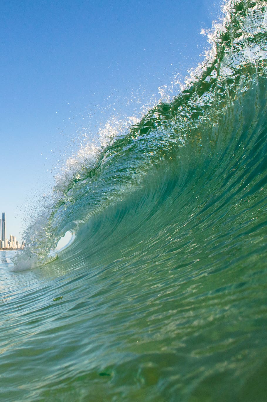 australia, broadbeach, surf, wave, gold coast, water, sea, motion, HD wallpaper