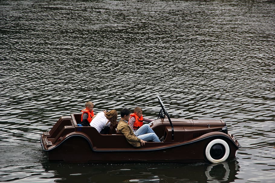 car, boat, prague, river, water, transportation, nautical vessel HD wallpaper