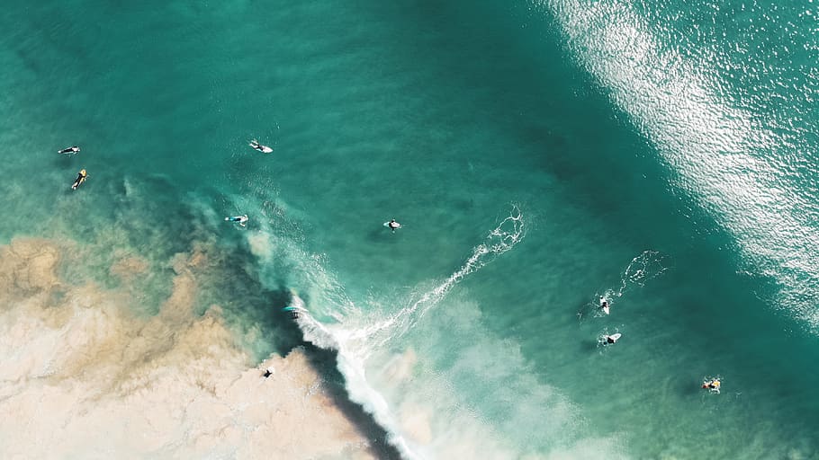 HD wallpaper: aerial photography of shore, drone view, aerial view ...