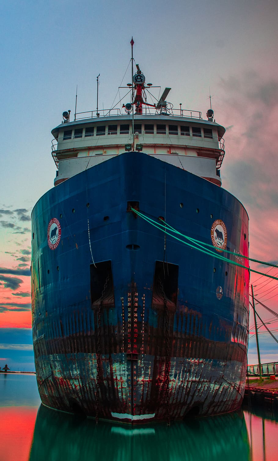 rope, moored, hdr, sunset, ship, boat, nautical vessel, transportation HD wallpaper