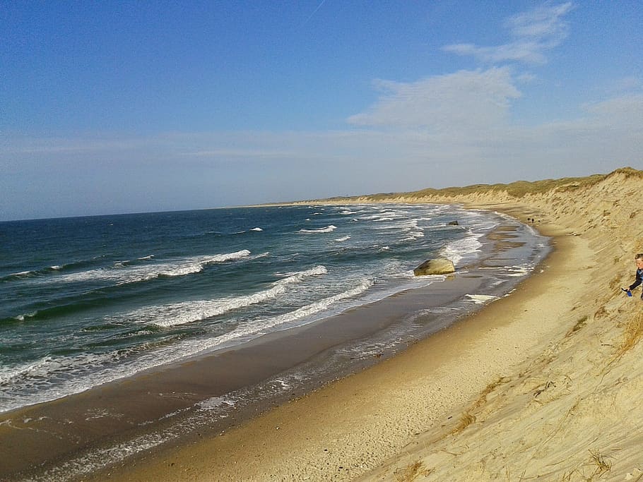 beach, sea, land, water, horizon, sky, horizon over water, scenics - nature HD wallpaper