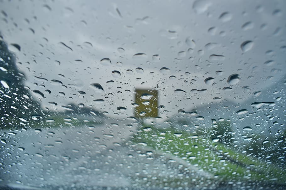 rain, glass, landscape, drop, glass - material, transparent HD wallpaper