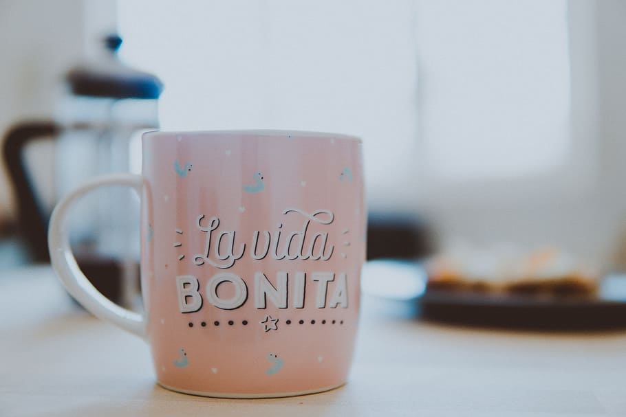 Pink And White Mug, beverage, caffeine, close-up, coffee, cup HD wallpaper
