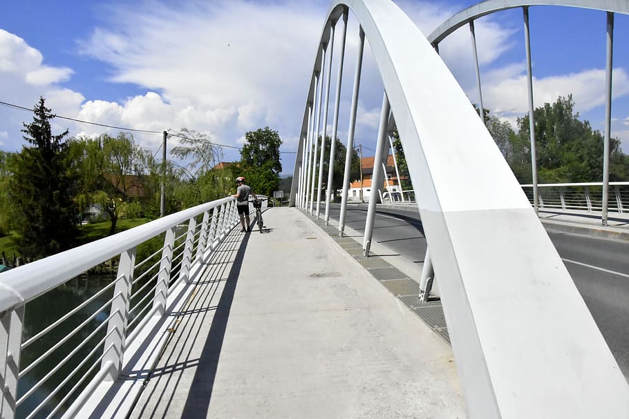 bridge, architecture, sky, cloud - sky, built structure, bridge - man made structure HD wallpaper