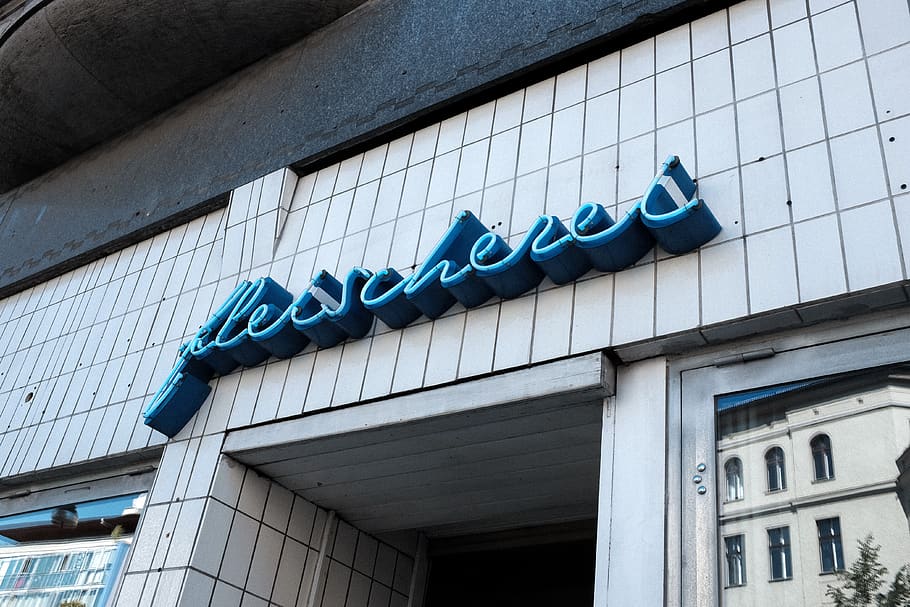 germany, berlin, fleischerei, blue, gdr, old, oldschool, socialist HD wallpaper