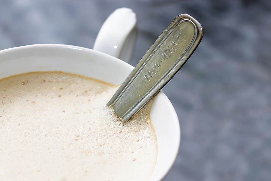 cup, spoon, nva, cafe, table, drink, cappuccino, inscription HD wallpaper