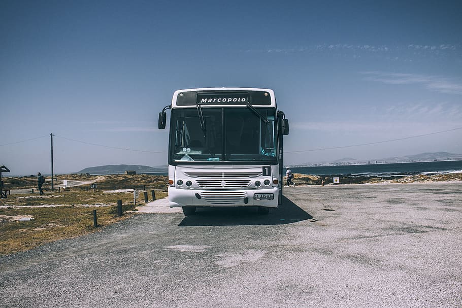 white bus parked outside during daytime, vehicle, transportation HD wallpaper