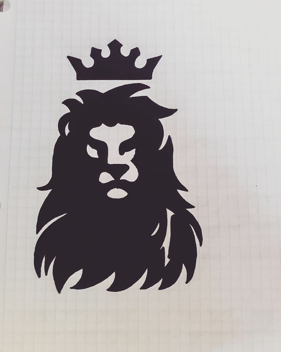 bandw, lion, draw, drawing, indoors, no people, art and craft HD wallpaper