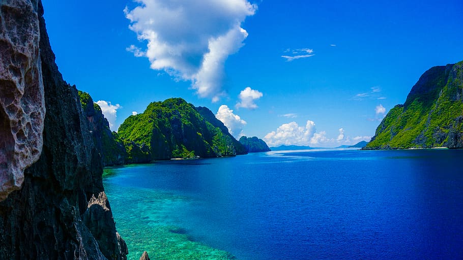 water, scenics - nature, sea, sky, land, beauty in nature, blue HD wallpaper