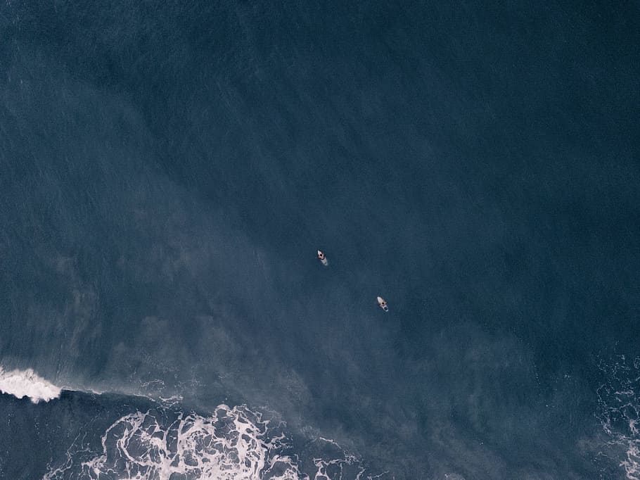 drone view, aerial view, boat, sail, shore, coast, sea, ocean, HD wallpaper