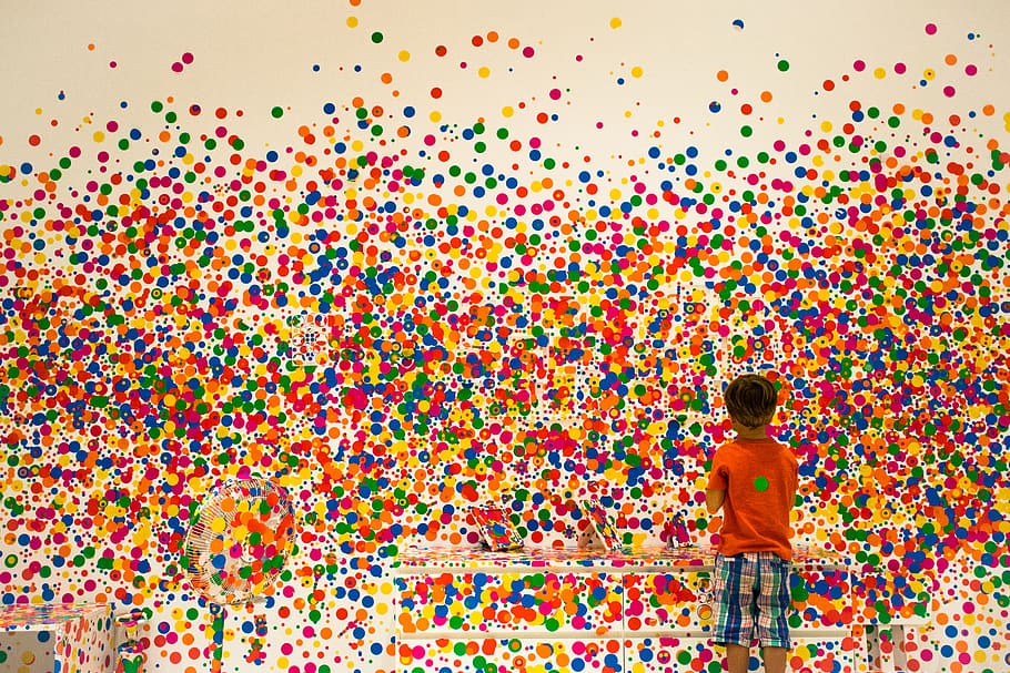 polka dots, singapore, children, biennale, museum, art, gallery, HD wallpaper