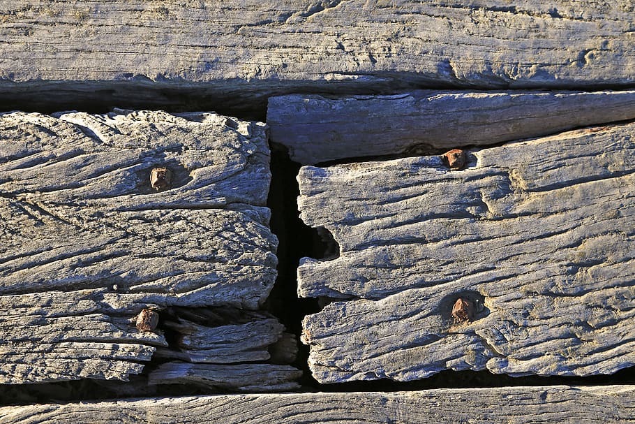 planks, worn, textured, timber, weathered, wood, gaps, dark HD wallpaper