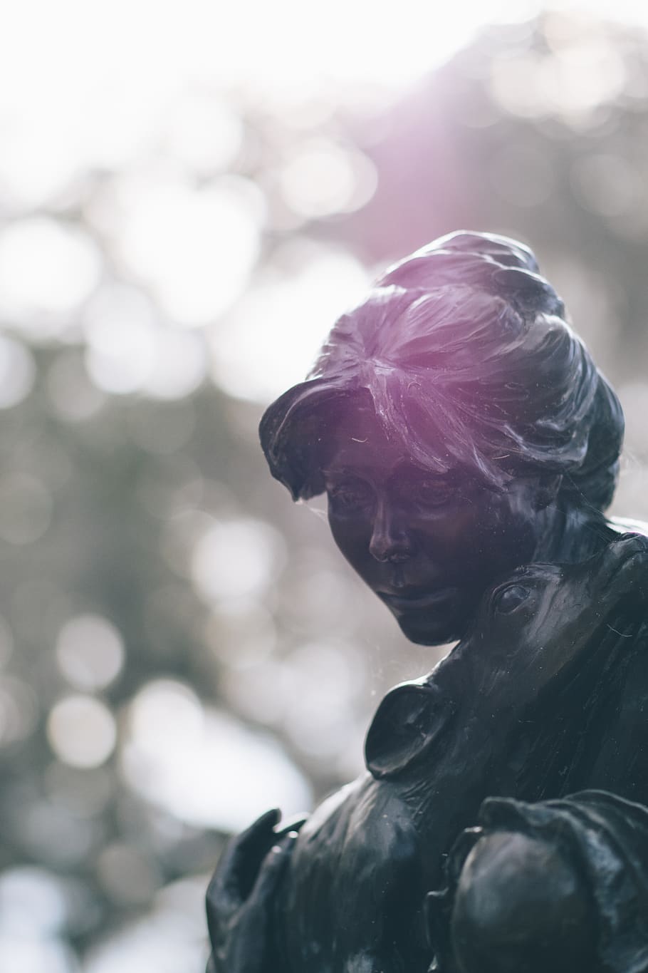 black female statue, human, person, clothing, apparel, face, light HD wallpaper