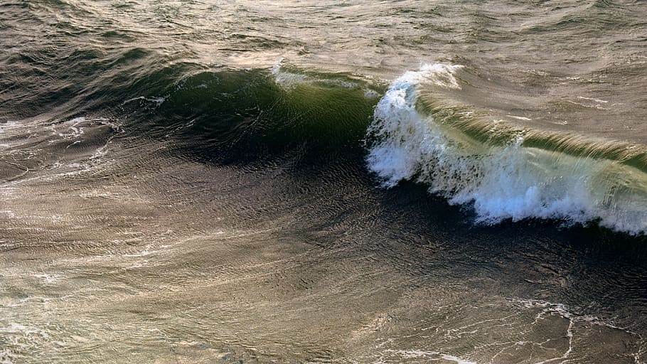 wave, sea, ocean, surf, nature, seascape, wind, motion, water HD wallpaper